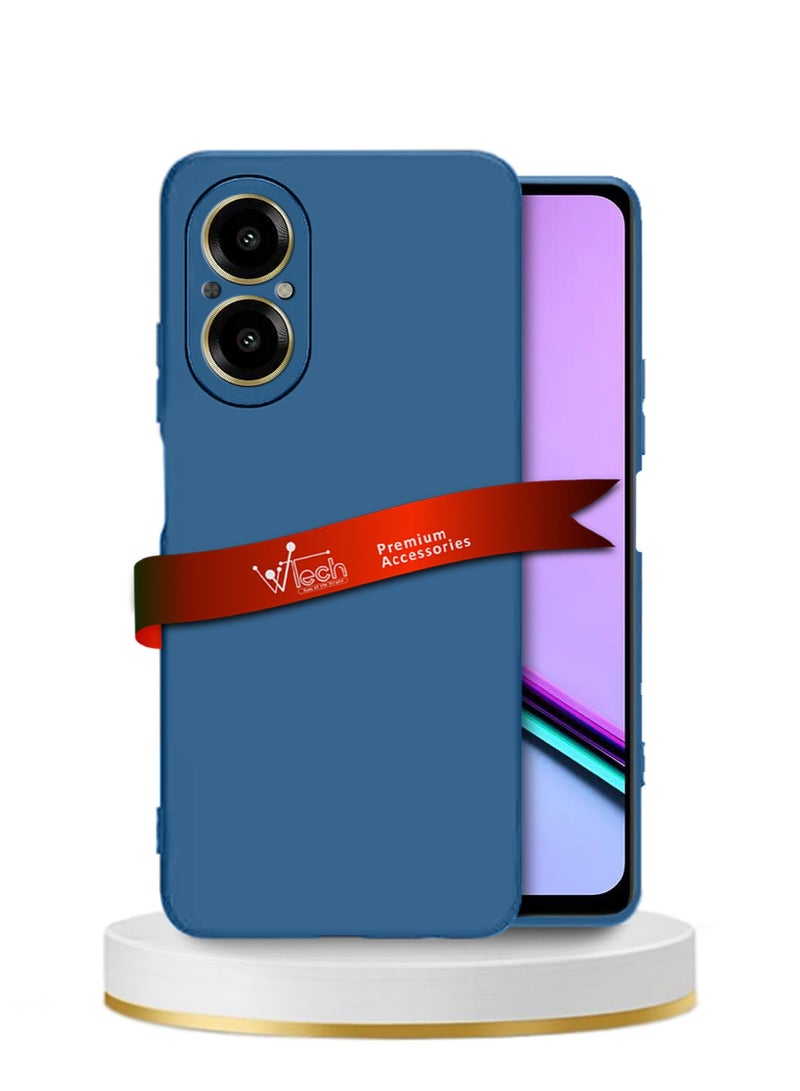 Wtech Soft Liquid Silicone Case Cover For Realme C67 4G 2023 Navy Blue - Image 1