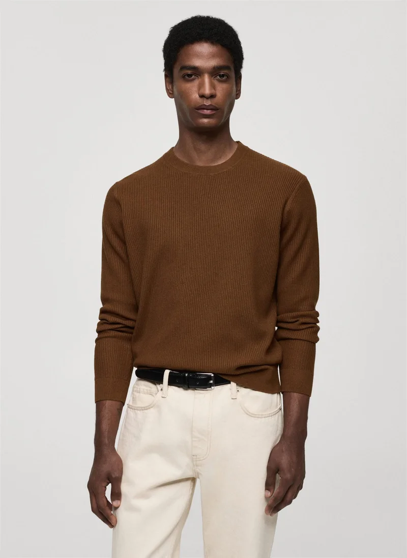 مانجو مان Ribbed Crew Neck Sweater