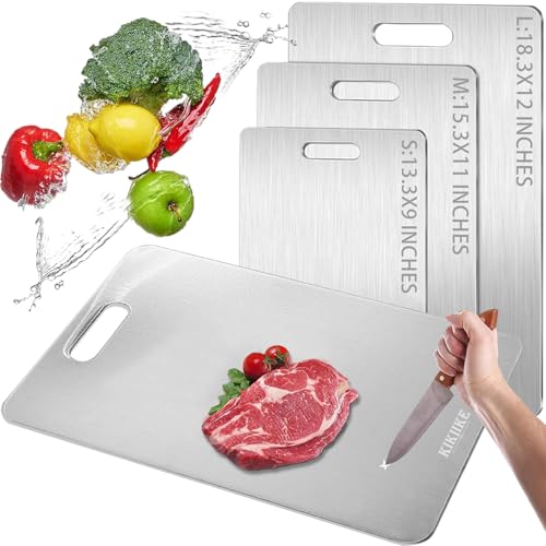 KIKIIKE Titanium Cutting Board Double-Sided 100% Pure Titanium Cutting Boards for Kitchen - Food-Grade titanware chopping boards Non-Stick Durable and easy to clean (13.3 x 9 in)1 Piece - Image 1