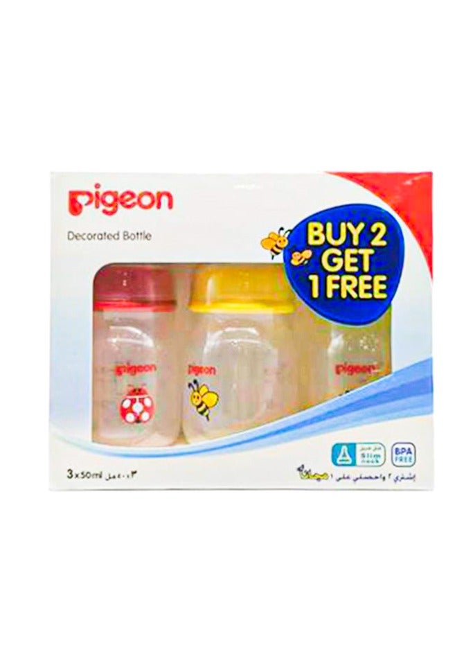 pigeon Decorated Baby Bottles - 50x3 ml - Image 1