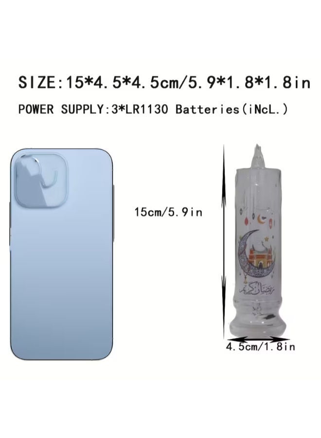 4 شموع عصرية شفافة مع إضاءة LED مدمجة لرمضان - Image 4