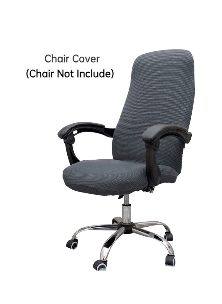 Generic Waterproof Armless Chair Slipcover Stretch Criss Cross Slip Cover Accent Chair Covers Jacquard Wide Seat Office Desk Chair Cover for Swivel Task Vanity Furniture Mid Back Accent Chair Cover(Just a cover, No chair!)  - Image 1