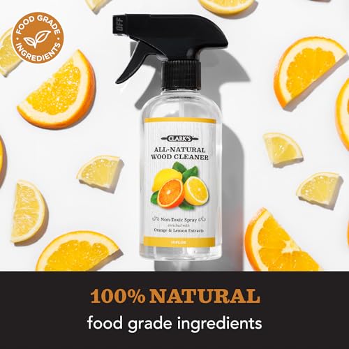 CLARK'S Natural Cutting Board Spray Cleaner, with Microfiber Cloth, for Wood Countertop – Pure Ingredients Filtered Water, Distilled Vinegar, Castile Soap, Lemon & Orange Citrus Oil Extracts, 12oz - Image 4
