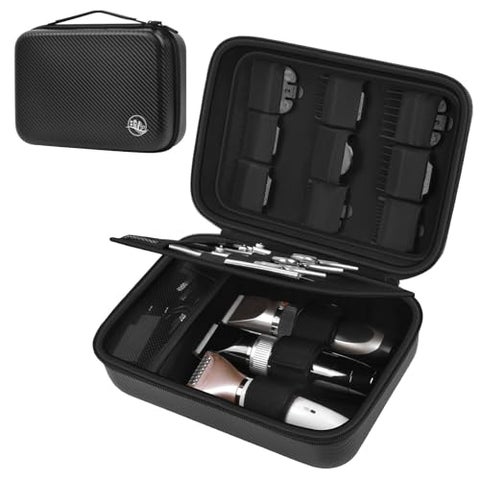 Boobowl Barber Accessories Bag for Clippers and Supplies, Mens Hair Trimmers Box, Portable Clipper Storage Holder Organizer for Hair Cutting, Guard Grooming Kit and Barbers Supplies (Bag Only) -Black