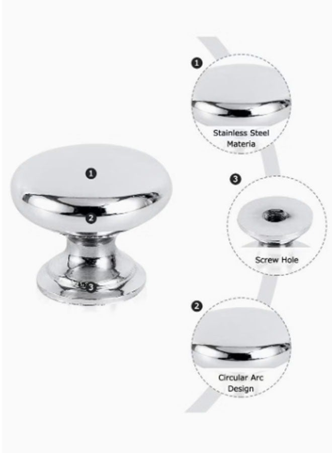 4-Piece Round Cabinet Knob Furniture Pull Handle, Drawer Knobs Pulls Handles for Kitchen Cupboard Door Bedroom Dresser Drawer Bathroom Wardrobe (25mm) - Image 3
