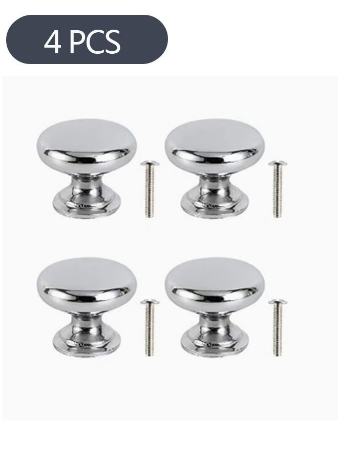 4-Piece Round Cabinet Knob Furniture Pull Handle, Drawer Knobs Pulls Handles for Kitchen Cupboard Door Bedroom Dresser Drawer Bathroom Wardrobe (25mm) - Image 1