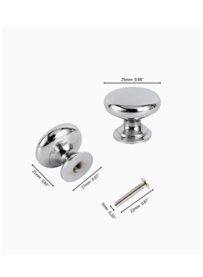 4-Piece Round Cabinet Knob Furniture Pull Handle, Drawer Knobs Pulls Handles for Kitchen Cupboard Door Bedroom Dresser Drawer Bathroom Wardrobe (25mm) - Image 2