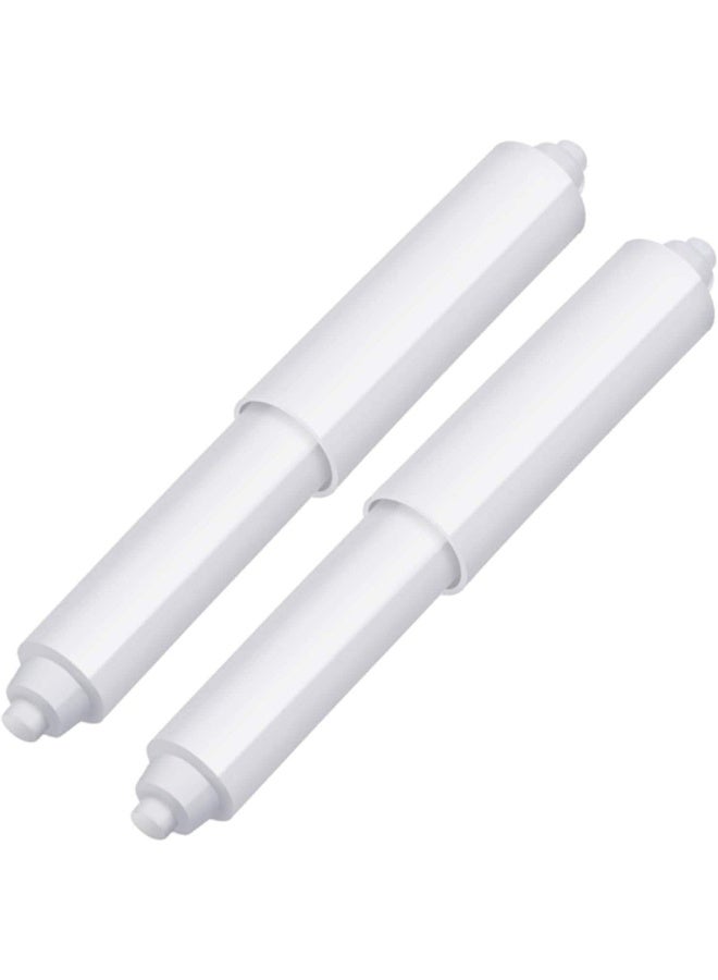 Biella Roll Paper Stick, Roller Toilet Paper Holder, Bathroom Plastic Telescopic Roll Paper Stick, Plastic Spring Type Toilet Paper Roll, Suitable For Most Toilet Paper Rolls (2 Pieces Of White)  - Image 1