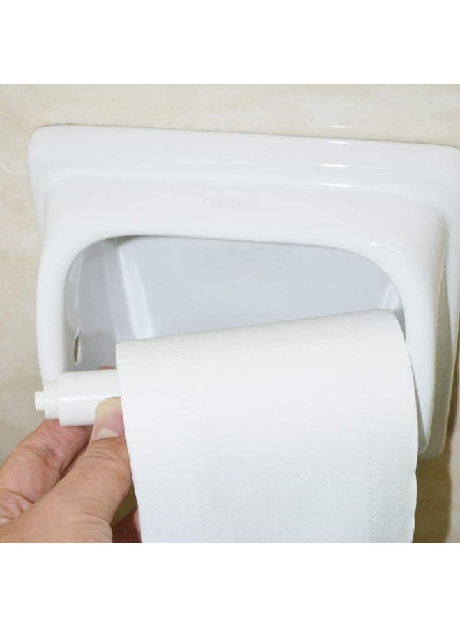 Biella Roll Paper Stick, Roller Toilet Paper Holder, Bathroom Plastic Telescopic Roll Paper Stick, Plastic Spring Type Toilet Paper Roll, Suitable For Most Toilet Paper Rolls (2 Pieces Of White)  - Image 3
