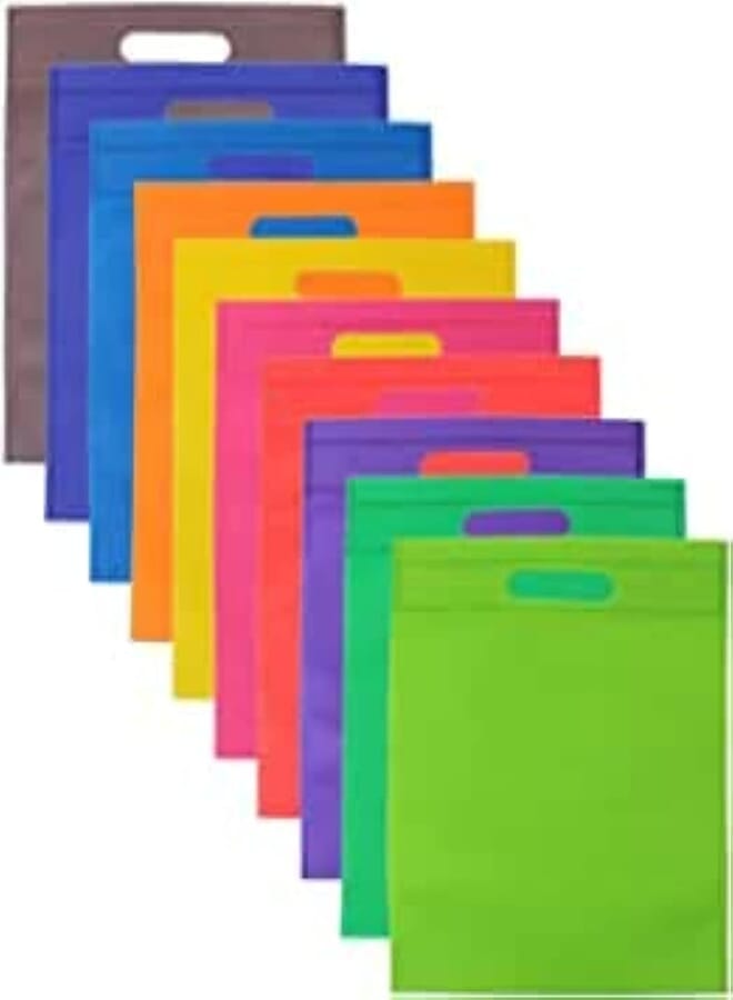 Generic Non-Woven Poly Bags, Rainbow, 50 Piece, 9.5,11.5in 