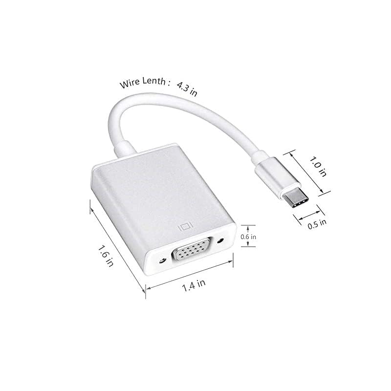 Piplus Pi+® (®) USB-C to VGA Adapter, USB 3.1 Type C to VGA Converter Compatible with MacBook Pro, New MacBook, MacBook Air 2018, Dell XPS 13/15, Surface Book 2 - Image 1