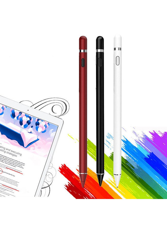 Generic - Universal Stylus Pen Elastic Pure Copper Tip Auto Power Off Compatible with iOS/Android/Windows Capacitive Touchscreens, Black - Image 1