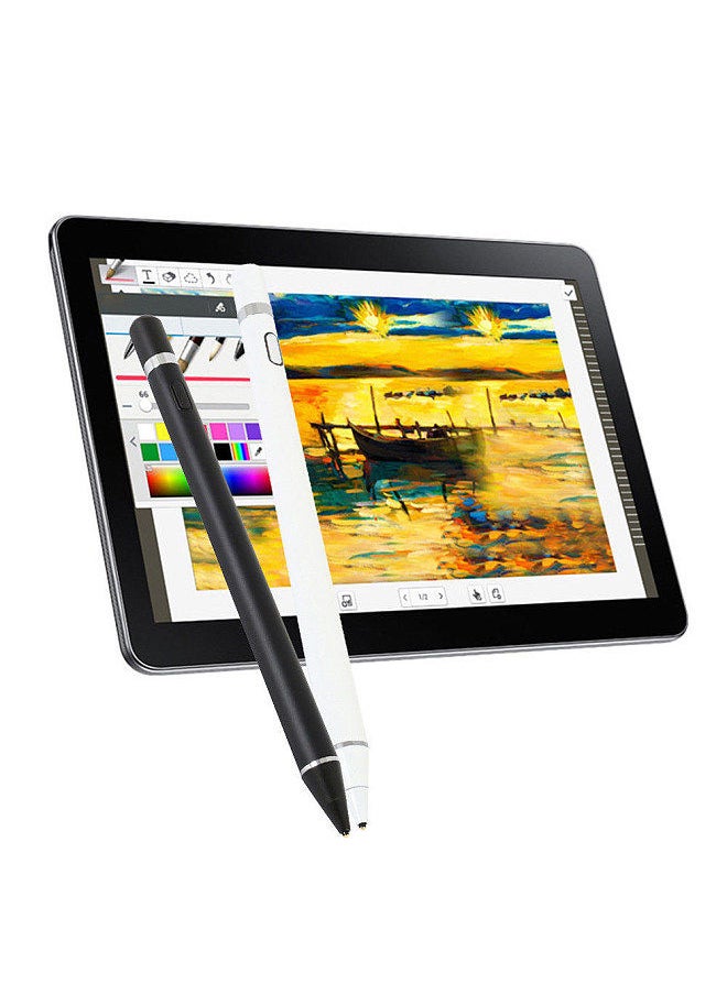 Generic - Universal Stylus Pen Elastic Pure Copper Tip Auto Power Off Compatible with iOS/Android/Windows Capacitive Touchscreens, Black - Image 1