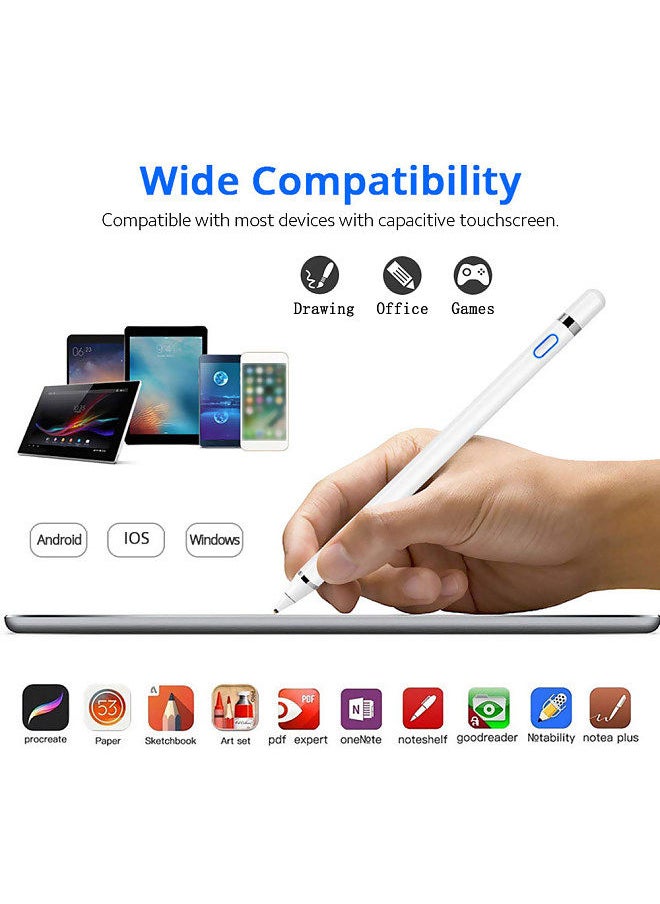Generic - Universal Stylus Pen Elastic Pure Copper Tip Auto Power Off Compatible with iOS/Android/Windows Capacitive Touchscreens, Black - Image 1