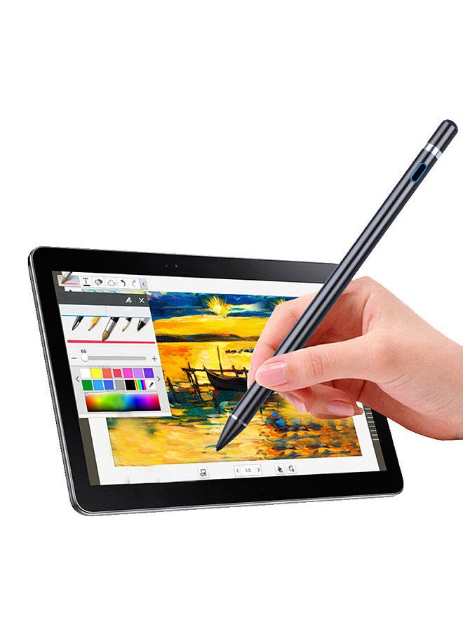Generic - Universal Stylus Pen Elastic Pure Copper Tip Auto Power Off Compatible with iOS/Android/Windows Capacitive Touchscreens, Black - Image 1