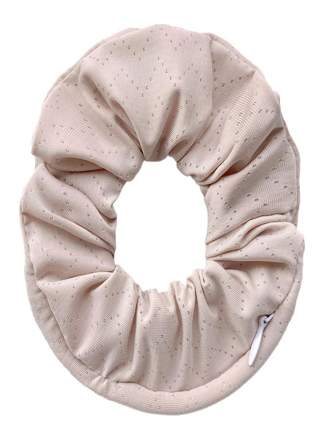 DINPREY 4 قطع رباط شعر مخملية سادة مزخرفة مع جيب مخفي ونقطة تخزين لرباط ذيل الحصان - Image 4