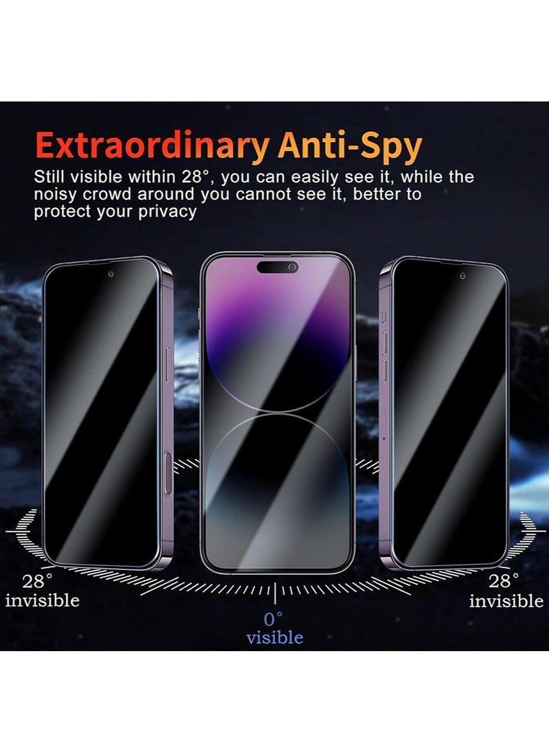 SNBFA 3 PCS iPhone 16 Plus Privacy Screen Protector,28°Privacy Protector Support Fingerprint Unlock ,9H Tempered Glass Film Easy Installation Anti-Scratch Film  - Image 3