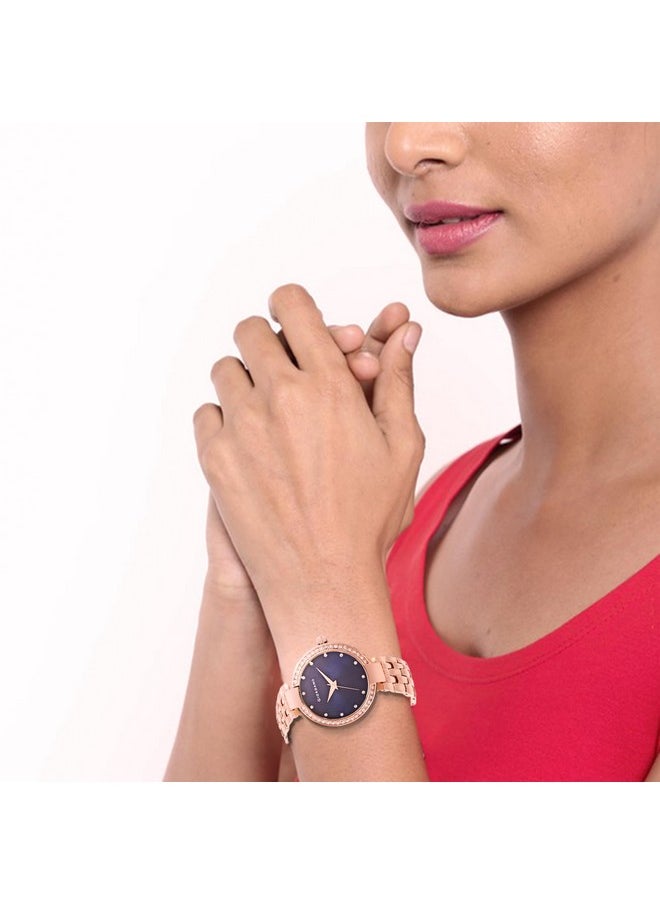 GIORDANO Giordano AW22 Collection Analogue Watches Stylish Metal Strap with Diamond Studded Dial Ladies Wrist Watch| 3 Hands Mechanism - GD-2141  - Image 4