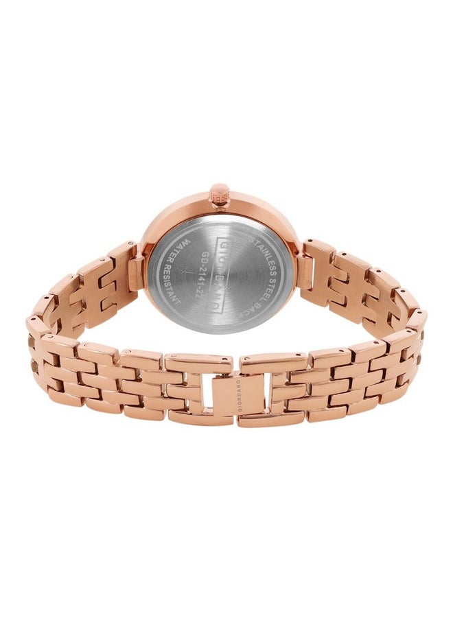 GIORDANO Giordano AW22 Collection Analogue Watches Stylish Metal Strap with Diamond Studded Dial Ladies Wrist Watch| 3 Hands Mechanism - GD-2141  - Image 5