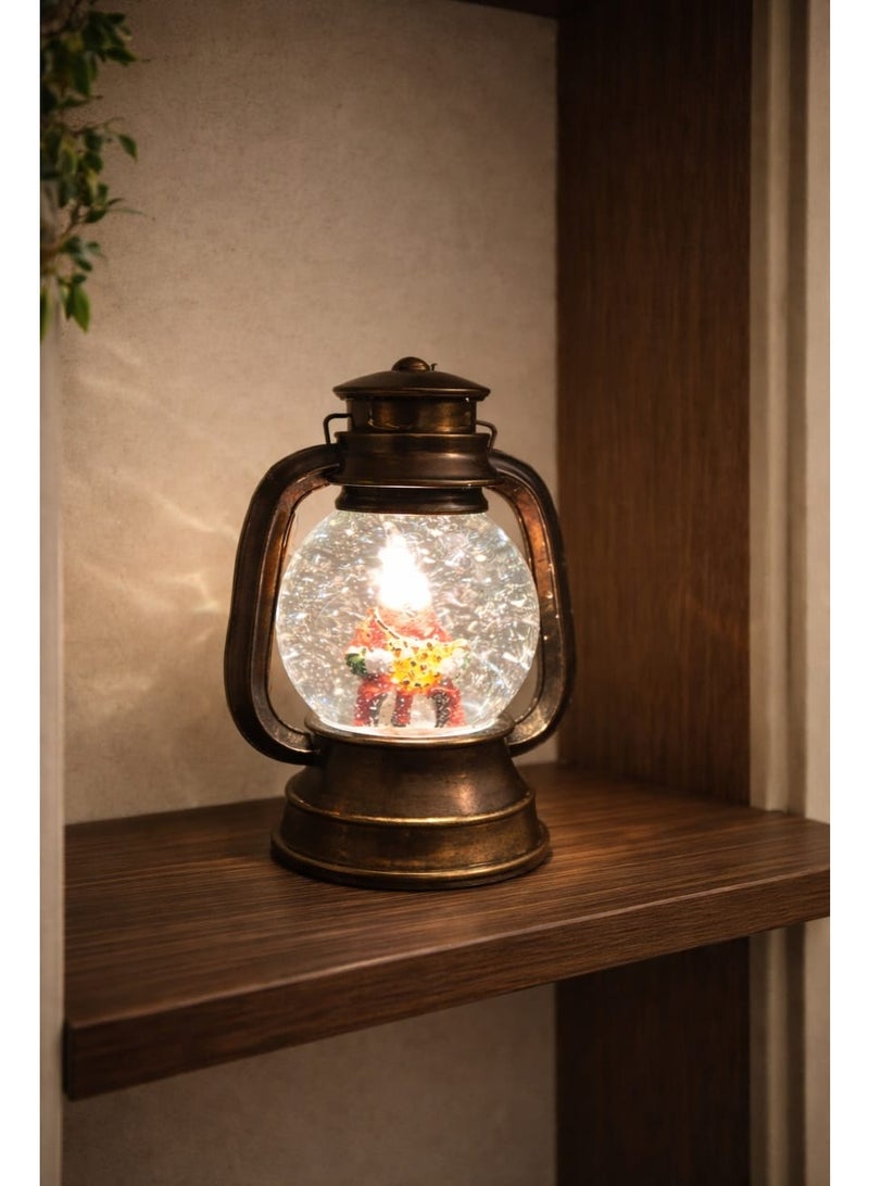 فانوس رمضان أكريليك مضيء على شكل كرة ثلجية بمجسم رجل رمضاني – صوت ونور وأغاني رمضانية – ديكور منزلي أنيق وديكور رمضان مميز – موديل 19-45 - Image 1