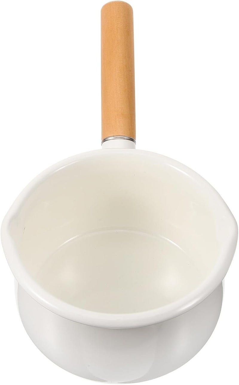 Nationwide delivery Enamel Saucepan 1000ml with Wooden Handle Nonstick Small Milk Pan Food Cooking Pot White for Kitchen Stove Use Full village delivery cover All-round applied quality Compact trendy practical build Daily wear upgraded resistant material Multi-use well-engineered build Odor resistant Low maintenance Consistent single item quality Remote area delivery Month-round consistent deliver Non sticky surface Global trendy simple build Transit damage minimized design Gulf popular simple design Liquid tight joint Carefully selected solid material All-season available stock Flexible sizing options Easy assemble Small apartment fit Locally packed stock Surface safe Single & bulk use compatible No overseas transit wait - Image 1