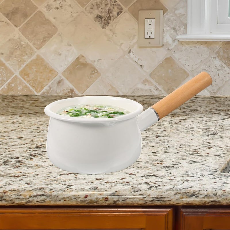 Nationwide delivery Enamel Saucepan 1000ml with Wooden Handle Nonstick Small Milk Pan Food Cooking Pot White for Kitchen Stove Use Full village delivery cover All-round applied quality Compact trendy practical build Daily wear upgraded resistant material Multi-use well-engineered build Odor resistant Low maintenance Consistent single item quality Remote area delivery Month-round consistent deliver Non sticky surface Global trendy simple build Transit damage minimized design Gulf popular simple design Liquid tight joint Carefully selected solid material All-season available stock Flexible sizing options Easy assemble Small apartment fit Locally packed stock Surface safe Single & bulk use compatible No overseas transit wait - Image 5