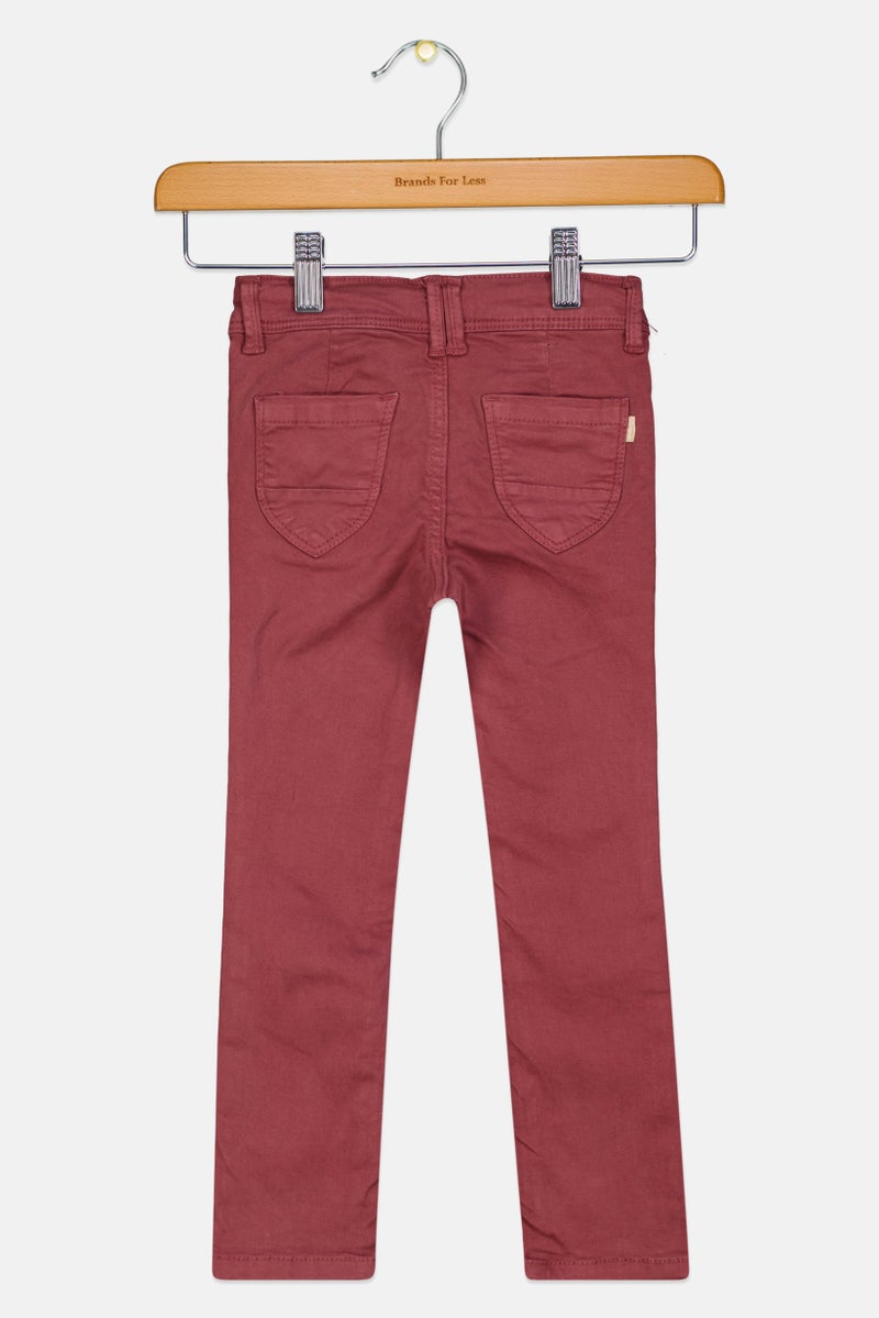 NAME IT Toddlers Girl Solid Jeans, Maroon - Image 2