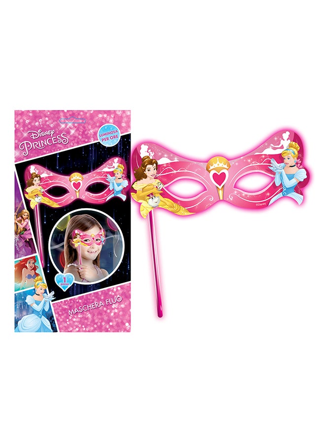 Ciao Disney Princess Light-Up Mask – Pink Glowing Party Mask Featuring Belle, Cinderella & Ariel for Girls’ Dress-Up and Birthday Parties - Image 1