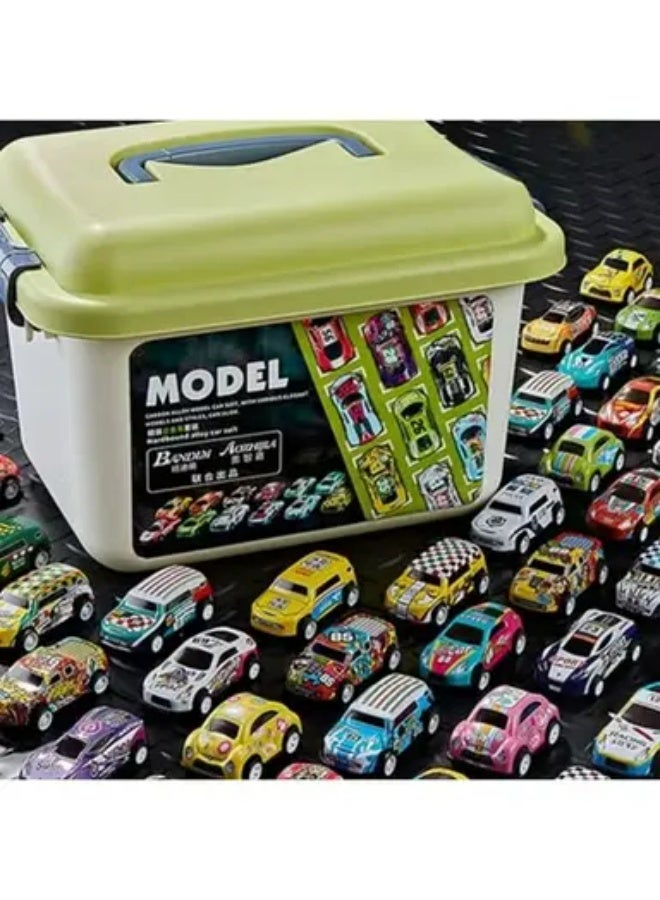 Premium 70-Piece Die-Cast Metal Toy Car Set with Heavy-Duty Portable Storage Box – Massive Racing Collection for Kids and Toddlers - Image 3
