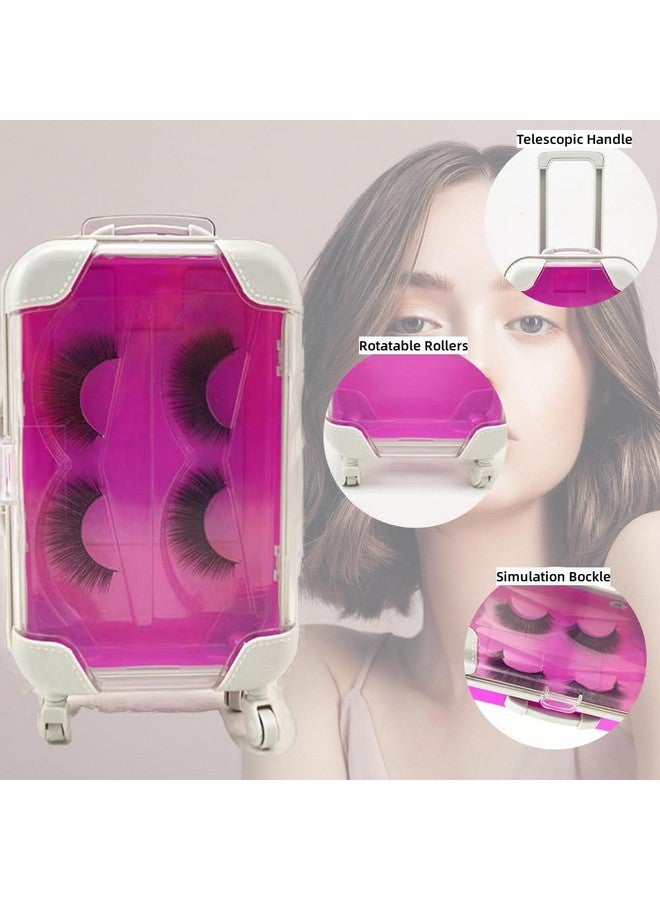 YiQiYi YiQiYi Fake Eyelash Organizer Case Eyelash Extension Mini Suitcase Lashes Organizer Packing Makeup Container Luaage Box for Women Travel 2 Eyelash Tray (Purple) - Image 5