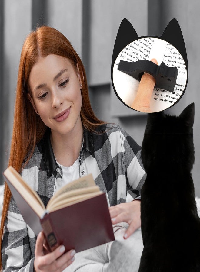 بروديوت مجموعة من 4 قطع من حوامل صفحات الكتب على شكل قطط، قطعتان من حوامل صفحات الكتب ذات الإبهام، قطعتان من علامات الكتب على شكل قطط مصنوعة من سبائك الزنك مع قلادة، إكسسوارات كتب لمحبي القراءة، هدايا أدبية للقراء - Image 5