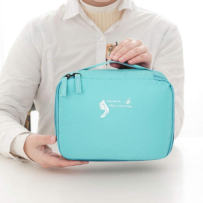 Keetly Cosmetic Organizer Bag with Pouch Makeup Pouch for Home and Travel Makeup Organiser for Brushes Toiletries Cosmetics for Women Mint Green - Image 5