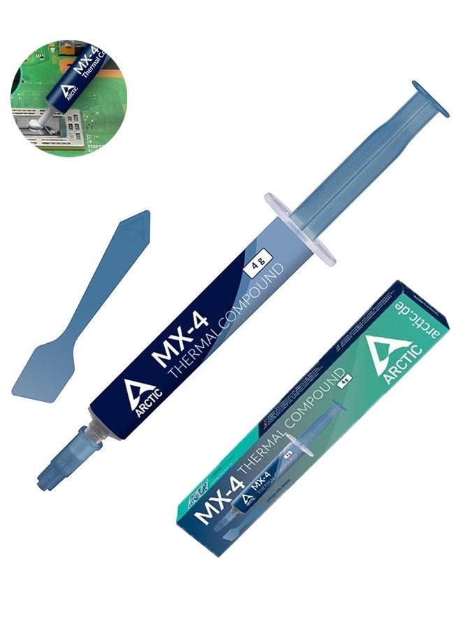 Arctic MX-4 (4g) Thermal Compound, for Computer Cpu, Gpu - Pc, Ps4, Xbox, Heat Conductive Silicon-Based Thermal Pastes, Thermal Compound High Thermal Conductivity, Long Durability, Safe Application, Non-conductive - Image 1