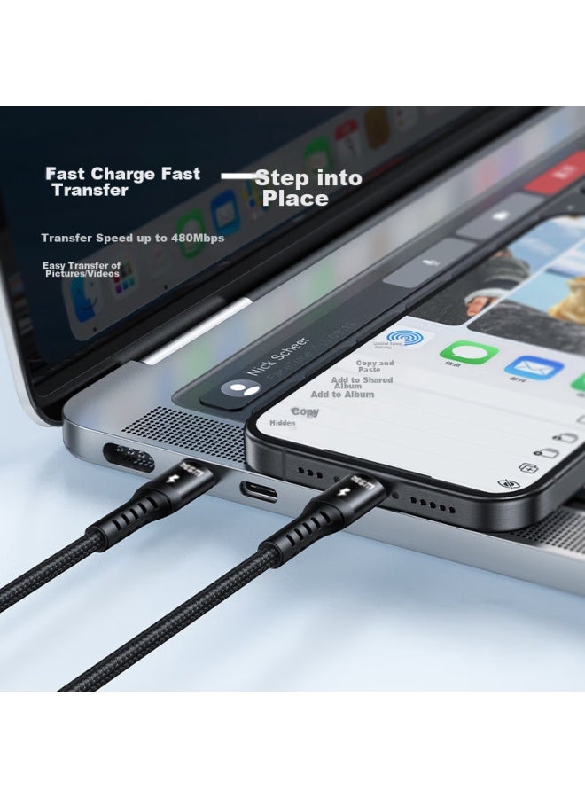 MSSM Apple 15 Charging Cable, Double-ended Type-c Data Cable, Pd60w Fast Charging Cable, Braided Black, Suitable For Iphone 15/ipad Pro/macbook Laptops/huawei - Image 5