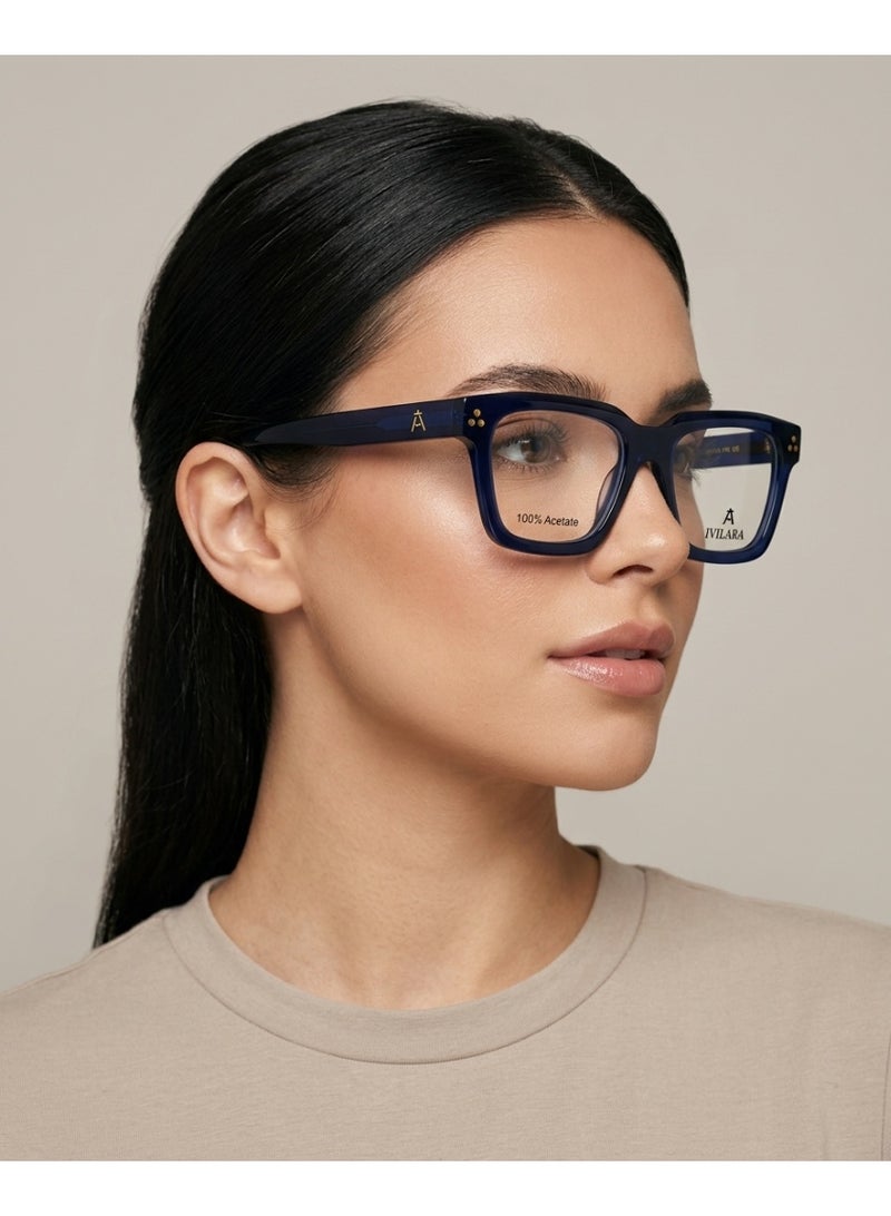 IVILARA QM8827_C6 High-End Acetate Uni-Sex Eyeglasses (Blue) - Image 1