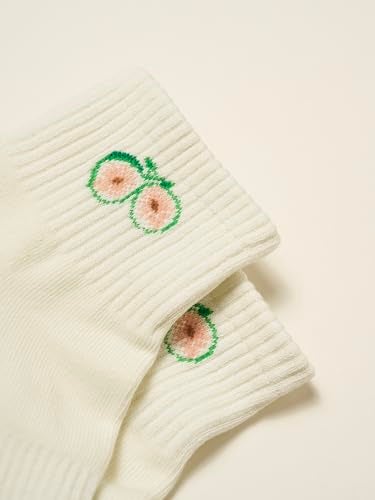 Shapes Studio Cropped Crew Grip Socks, Cropped Crew Lemon Baby Blue,Tomato, Non-Slip Yellow Dots, for Pilates, Barre, Yoga (Cropped Crew Fig) - Image 3