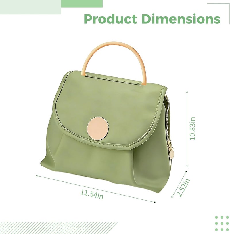 Green Leather Toiletry Bag, Waterproof Travel Cosmetic Makeup Organizer, 11.5 x 10.8 x 2.5 in / 29.3 x 27.5 x 6.4 cm Hanging Wash Pouch with Handle, Multi-layer Storage for Bathroom Essentials - Image 5