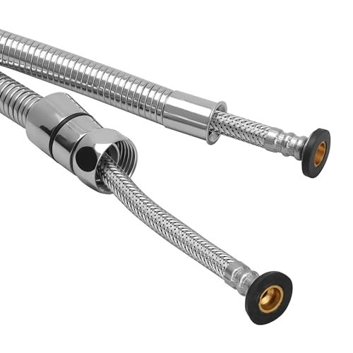 Orvos Shower hose pull out heavy duty, Premium 304 Stainless Steel for both outer hose and braiding of inner tube, 1 meter, for hand showers and health faucets in high end luxury bathrooms - Image 5