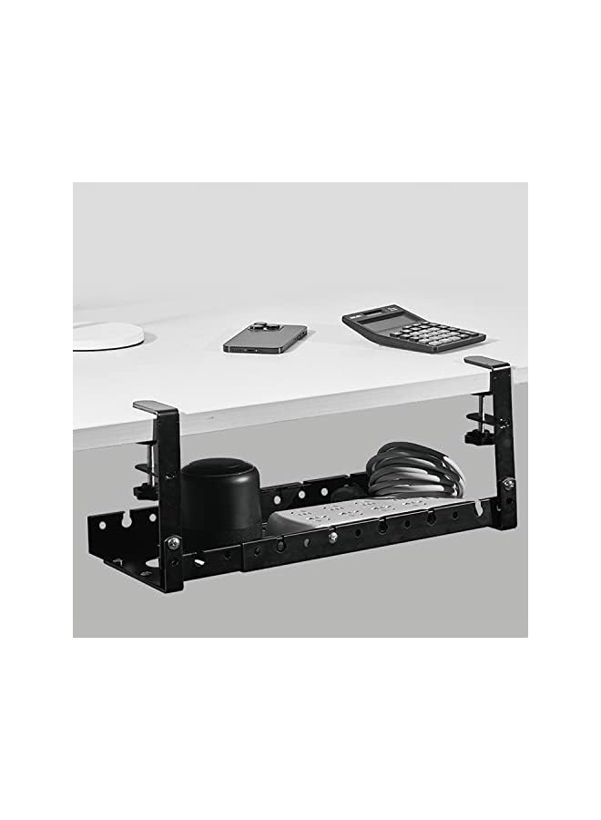 PROMASS Under Desk Cord Organizer, Under Desk Cable Management Tray-The upgraded shrinkable product, No Drill Cable Organizer for Wire Management, No Damage to Desk, Perfect for Office/Home/Kitchens (black) - Image 4