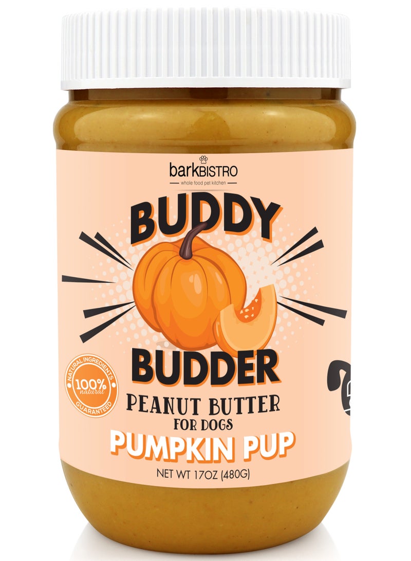 Bark Bistro Buddy Budder – All-Natural Dog Treats Peanut Butter, Made in USA, [480g | 17oz] 🐶 - Image 1