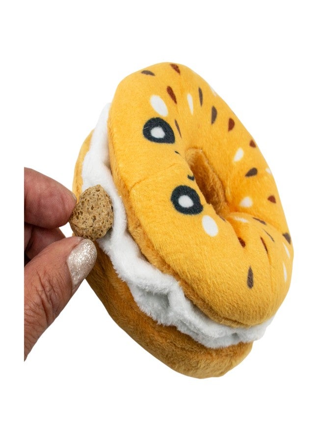 Territory Pet Bagel Hide-and-Treat Plush Squeaky Toy for Dogs | Hide Small Treats and Kibble for Rewarding Fun! - Image 2