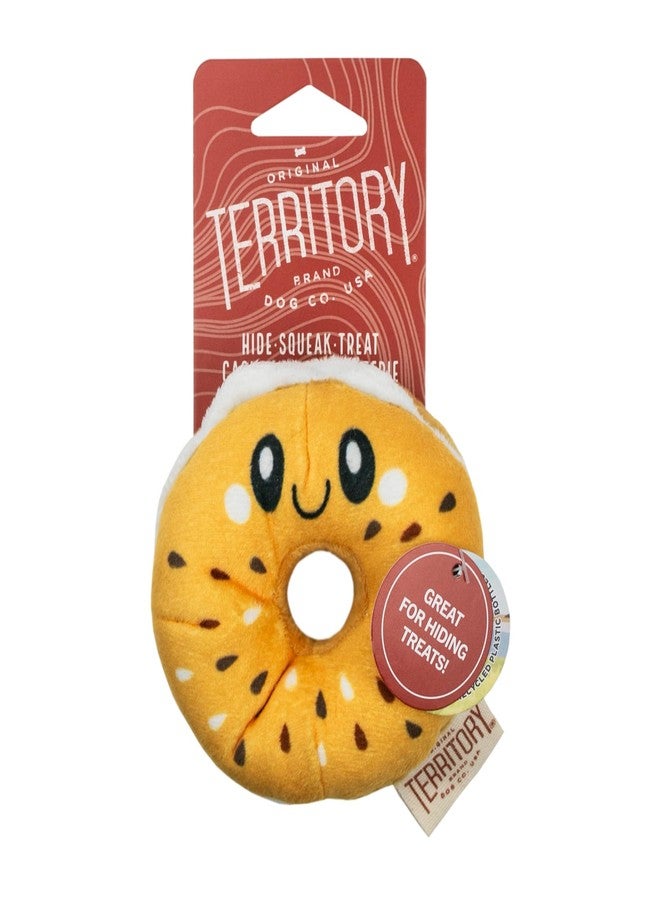 Territory Pet Bagel Hide-and-Treat Plush Squeaky Toy for Dogs | Hide Small Treats and Kibble for Rewarding Fun! - Image 4