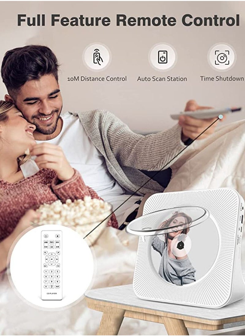 Arabest - Portable CD Player with Bluetooth: 4000mAh Rechargeable Kpop Music Player with HiFi Speaker,Remote Control,LCD Display,Sleep Timer,Headphone Jack, Supports CD/Bluetooth/FM Radio/U-Disk/AUX - Image 1
