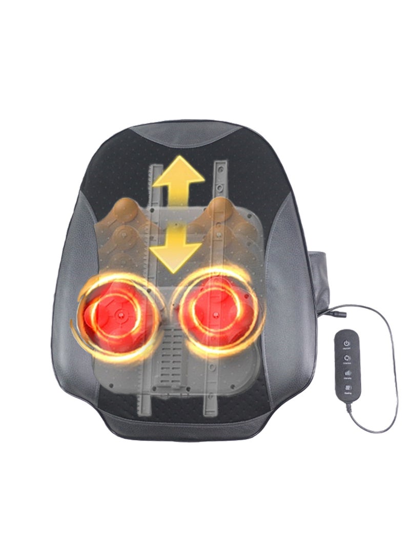 EzzySo مدلك الظهر والرقبة شياتسو مع حرارة وسادة تدليك 3D لتخفيف آلام الأنسجة العميقة مع حركة لأعلى ولأسفل في المنزل والمكتب والسيارة - Image 1