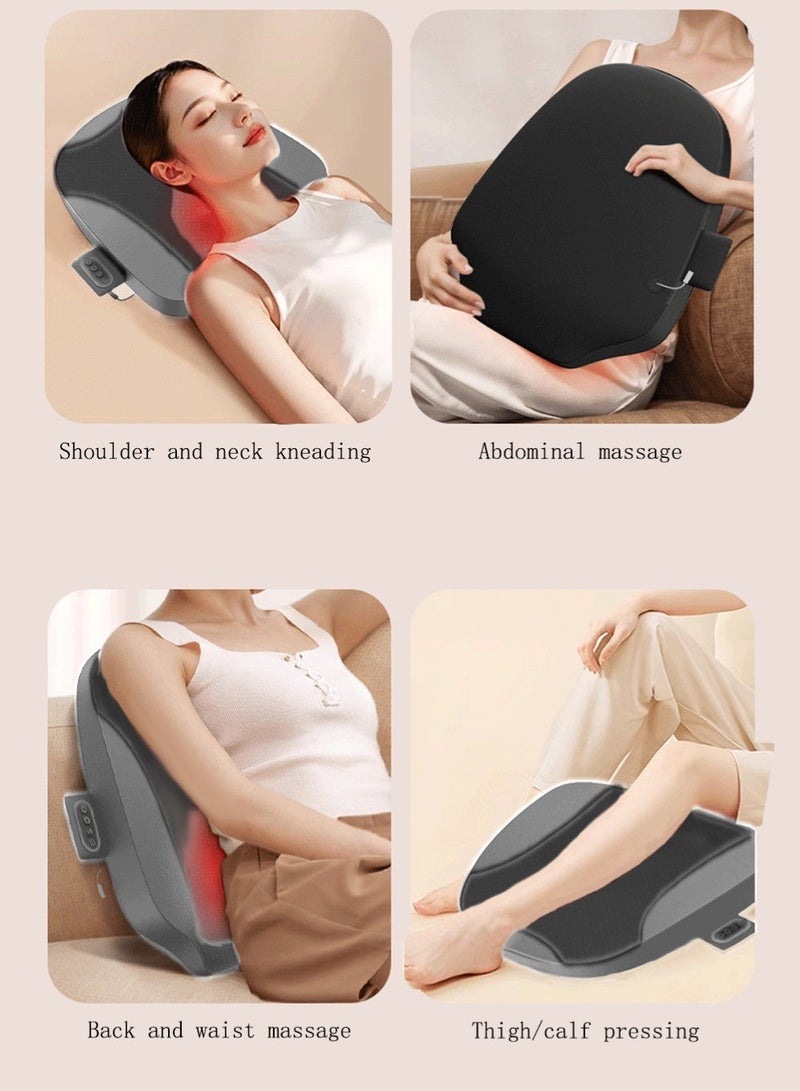 EzzySo مدلك الظهر والرقبة شياتسو مع حرارة وسادة تدليك 3D لتخفيف آلام الأنسجة العميقة مع حركة لأعلى ولأسفل في المنزل والمكتب والسيارة - Image 3