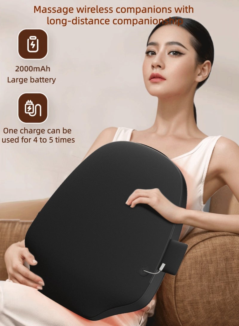 EzzySo مدلك الظهر والرقبة شياتسو مع حرارة وسادة تدليك 3D لتخفيف آلام الأنسجة العميقة مع حركة لأعلى ولأسفل في المنزل والمكتب والسيارة - Image 5