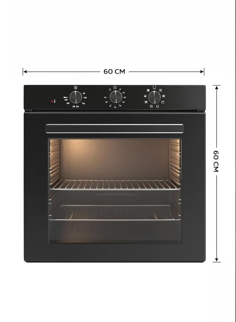 كومتيل فرن كهرباء بلت إن كومتل 60×60 سم – سعة 56 لتر – 1600 وات – 8+1 برامج – أسود – B66-SF2E - Image 2