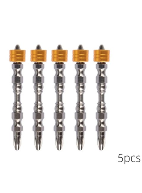 Double cross screwdriver head Magnetic Drywall Screw Setter PH2 Bit Set 5PCS, Magnetic Double Ended Screwdriver Bits, Magnetic Collar Design