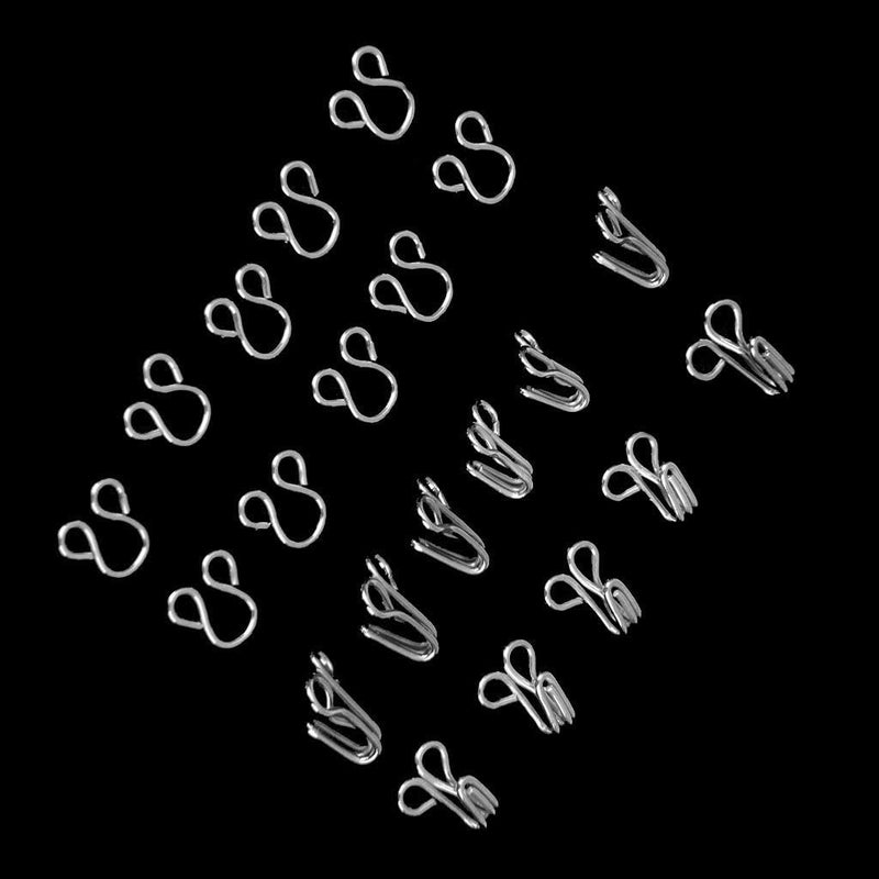 Bhavya Enterprises Bhavya Enterprises Imported Bra Hooks and Eyes Clothing Sewing 8mm 10mm Pack of 100 Sets Silver  - Image 2
