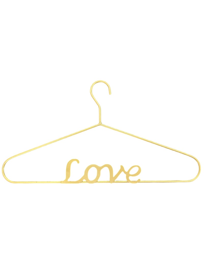 Stellar Golden Metal Hanger Heavy Duty Thin Compact Hanger for Wardrobe Shirts Coats Jackets Dress Strong Wire Space Saving Decorative Hangers (Love)  - Image 1